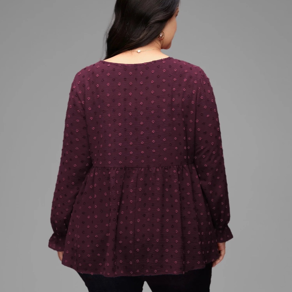 BloomChic Textured Dot Peplum Blouse Size 22/24 - Picture 3 of 6